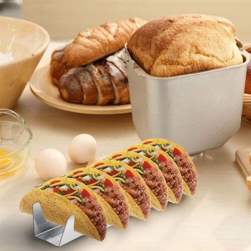 6 Holds Taco Holder Stainless Steel Taco Rack Shell Taco Display Stand Burrito Tortilla Plate Tray Food Holder Rack Shell