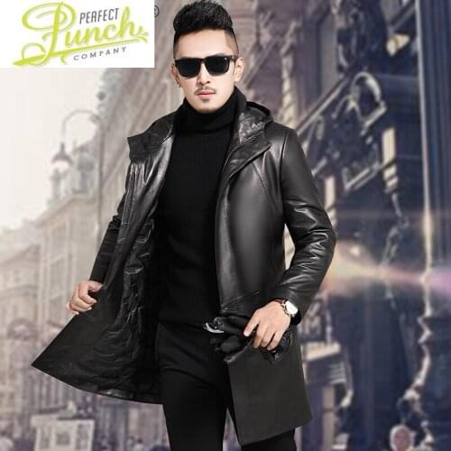 Down Winter Jacket Genuine Leather Jackets Mens Clothing Hooded Windbreaker Mens Sheepskin Coat Ropa Hombre LXR641