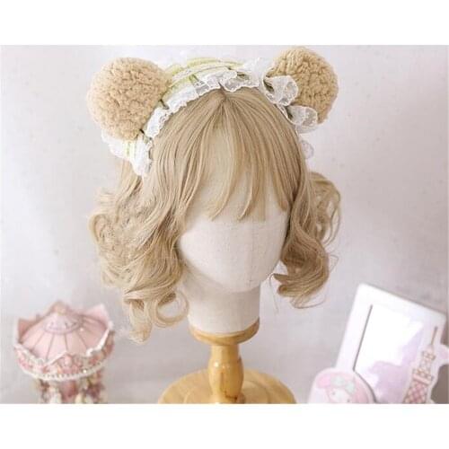 Multicolor Lolita Bear Ear KC Headband Lolita Cute Handmade Bowknot Hairhoop Hair Ornaments Cosplay B1487