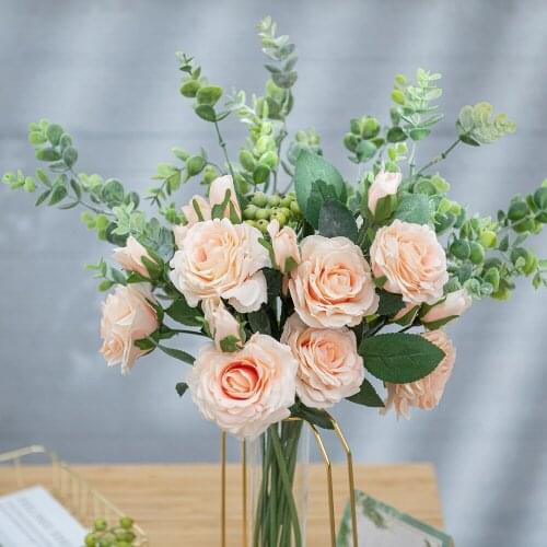 Rose Simulation Flower Manufacturer Of Home Decoration Wedding Holding Tracery Wall Artificial Flowers