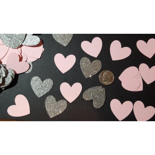 Pink and Silver Bridal Shower Decor- Baby Shower Decor Table decor scrapbook Confettis