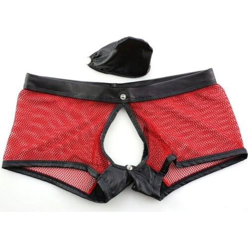 Sexy Men Mesh See Through U Convex Pouch Boxers COCK Ring Breathable Solid Underwear Wear Sheer Underpants Gay Wear F11