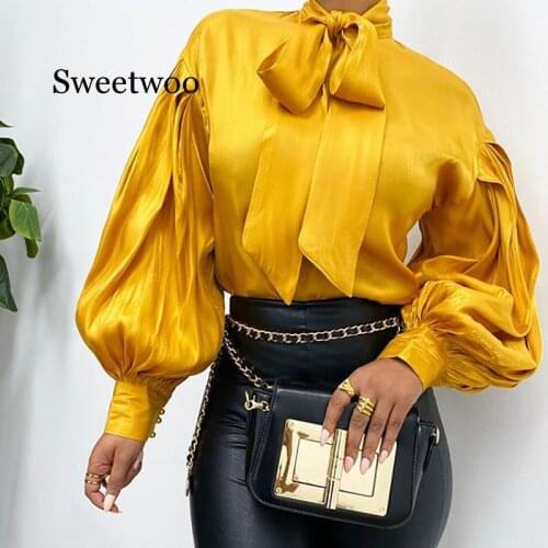 Желтые блузки SWEETWOO China At AliExpress