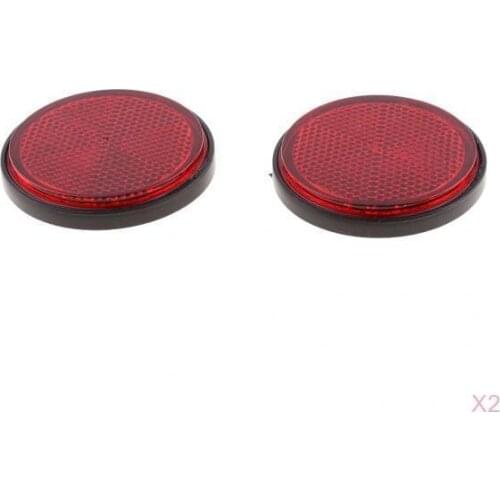 2 Pair Round Reflectors Universal for Motorcycle ATV Dirt Bike Red Universal Round Reflectors For Most Brand Of Motorcycle