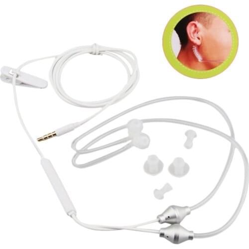 Portable Anti-Radiation Binaural air tube Earphone Universal 3.5mm with Microphone for smartphone Android & IOS