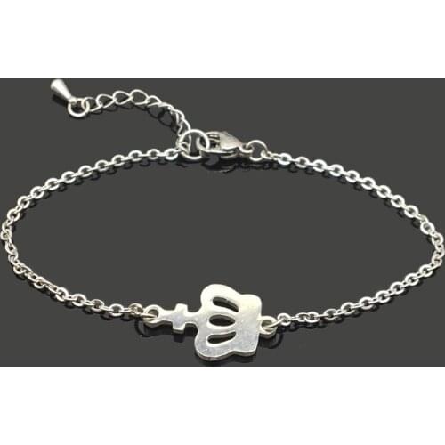 Crown Charm Stainless Steel Chain Bracelet High Quality Stainless Steel Crown Pendant Chain Bracelet For Women Girls