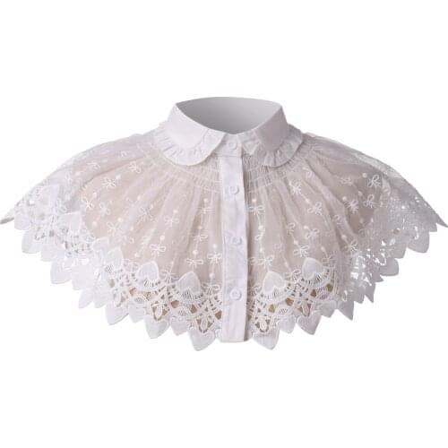 Lolita Women Shirt Collar White Detachable Collar Blouse Collar Neck Collar