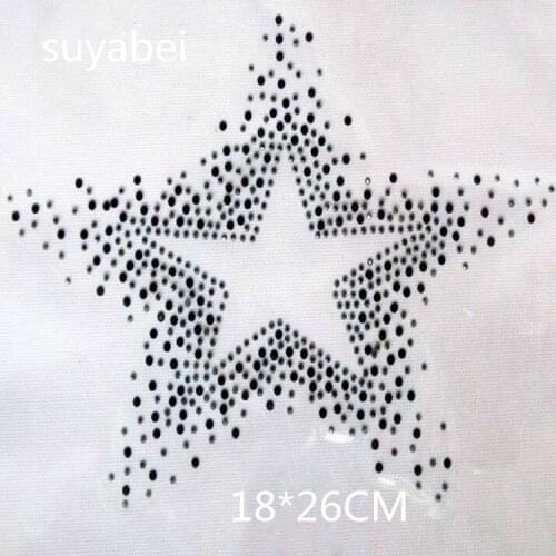 2pc/lot Star strass iron patches designs iron on transfer sticker designs hot fix rhinestone motif fixing rhinestones