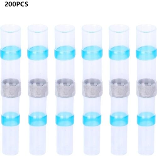 200Pcs Heat Shrink Connector BST-2 Heat Shrink Wire Terminal Tinned Copper Wire Connector Electrical Wire Soldered Terminals