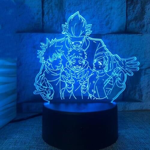 Jujutsu Kaisen Gojo Satoru 3D Night Lights Led Set Itadori Yuji Fushiguro Kugisaki Nobara Novelty Lamp Kids Gift Decor Lighting