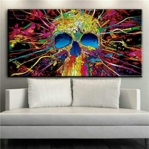 5d diamond painting skull color icon full square / round landscape embroidery canvas art diamond mosaic decoration