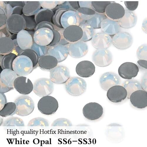 Time-limited Promotion High Quality A++ Hotfix Rhinestones White Opal Stone Ss6-ss30 For Garment Bags Shoes Free Shipping
