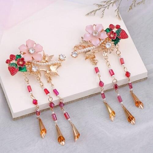 Han Chinese Clothing Hair Decor Hairpin Retro Costume Headdress Tassel Headdress Clip Step Shaking Dance Perfermance BN