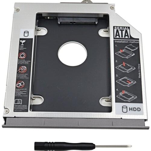 Aluminum 2nd HDD Caddy 12.7mm SATA 3.0 2.5" HDD Drive Enclosure Box For HP Probook 6360B 6435B 6440B 6445B 6450B 6455B Optibay