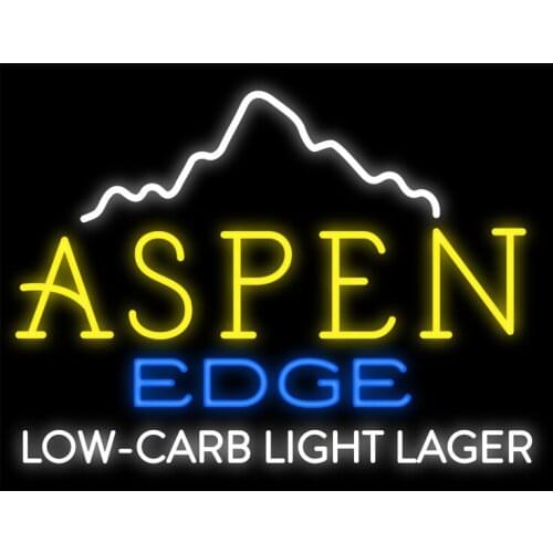 Aspen Edge Low Carb Light Lager Custom Handmade Real Glass Tube Store Restaurant Beer Bar Decoration Display Neon Sign 31"X24"