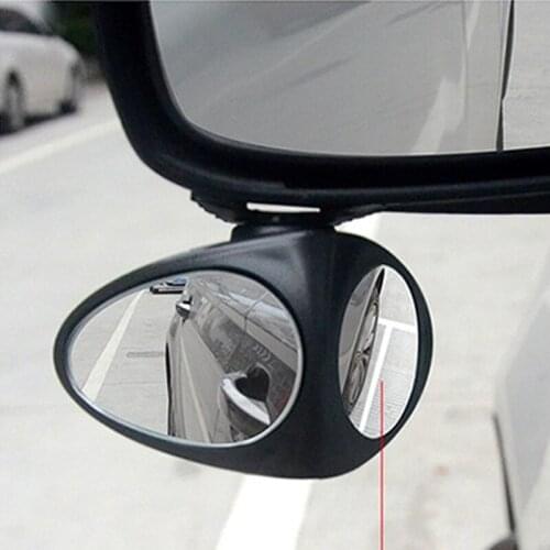 Car Blind Spot Mirror Wide Angle Mirror 360 Rotation Adjustable Convex Rear View Mirror View Front Wheel Car Mirror For Safety