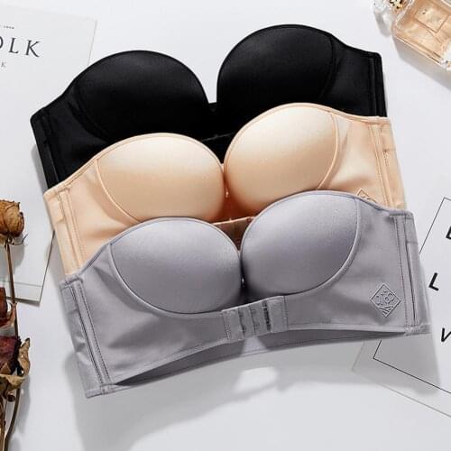 Lift Bra Anti-Slip Invisible Front Buckle Breathable Underwear Seamless Bras Push Up Bra Posture Corrector for Women
