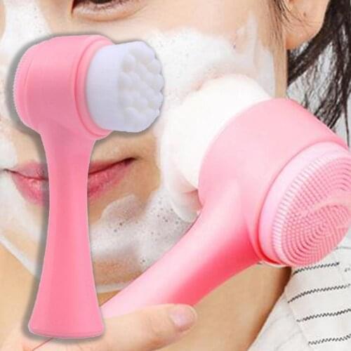 Face Brush Double Side Massage Portable 3D Hot Silicone Skin Care Cleansing Tool Unisex 3D Hot Silicone Skin Care Cleansing Tool