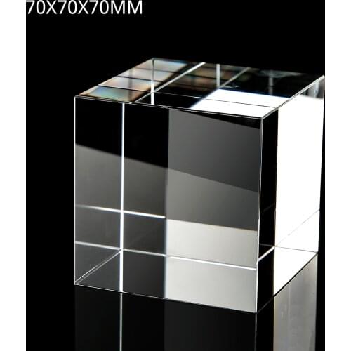 K9 Optical Prism 70X70X70MM Artificial Crystal Glass Cuboid Prism for Taking Pictures Photography Optical Experiment Tool Gift