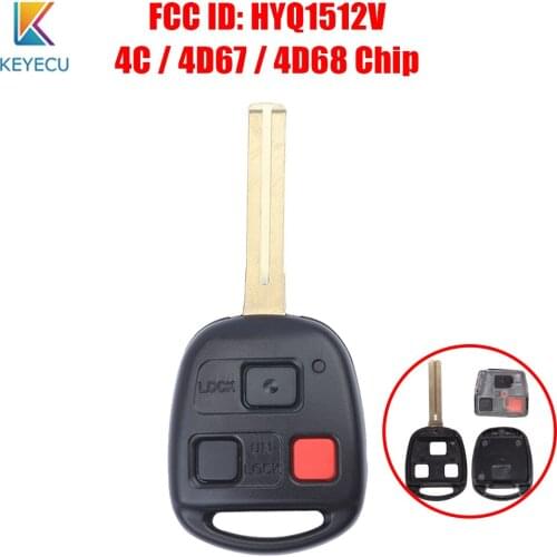 Keyecu Remote Key Fob 3 Buttons 4C/4D47/4D68 Chip HYQ1512V for Lexus LX470 GX470 2003 2004 2005 2006 2007