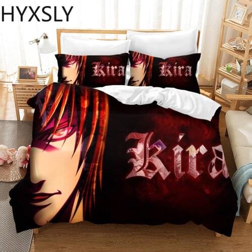 Death Note Cartoon Bedding Set Japan Popular Anime Duvet Cover Sets Comforter Bed Linen Queen King Size Bedclothes Dropshipping