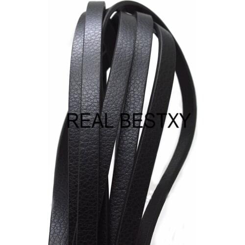 REAL BESTXY 1m/lot 10mm*3mm Leather Cord For DIY Men Bracelet Jewelry Making Flat Braid Cord Accessories Findings Handmade Gift