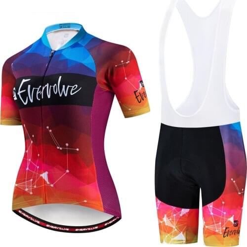 Summer Ladies City Outdoor Bike Gradient Pattern Cycling Wear Sweat-Absorbing and Wet Blouses