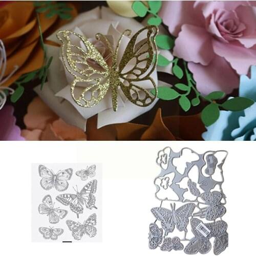 Butterfly Metal Cutting Dies and Stamps Scrapbooking Decor Craft Make Stencil Template Card Background Model Mould Decorati J0Q1