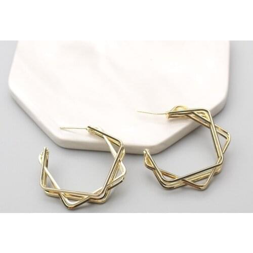 Multi-layers Geometric Drop Earrings for Women Irregular Hollw Polygon Unusual Earrings Unique Dangle Earrings pendientes