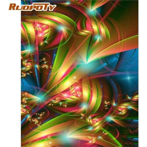 RUOPOTY Painting By Numbers DIY Framed HandPainted Colorful House Landscape Oil Paints By Number Kits For Adults Bedroom Decors