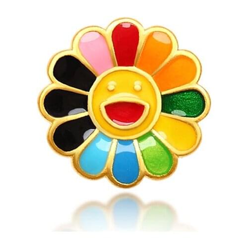 New Arrival 24K Yellow Gold Bracelet Women 3D Gold SunFlower Bracelet