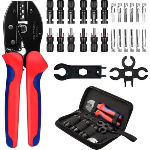 New Solar Crimping Kit, Crimper Pliers For 2.5/4.0/6.0Mm² Solar Panels, Crimping Tools+12 Male Female Solar Cable Connector