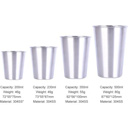 Outdoor Kettle Hiking Cup Camping Drinking Cup Hiking 350ML 200ML Water Cup Kitchen Tool Convenient Stainless Steel 500ML