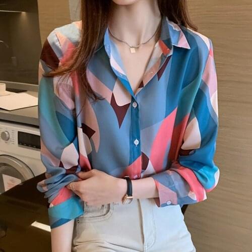 Europe Station Long Sleeve Shirts Women Polo-Neck Temperament Elegant Stylish Blouses Spring Summer Ladies Blusas Fashion MM0815