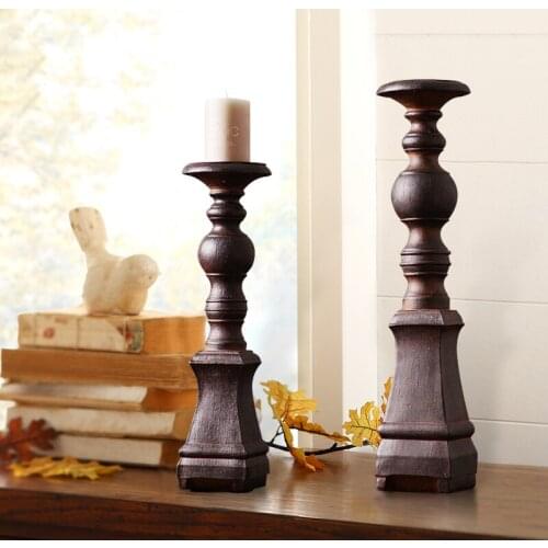 Nordic simple retro candlestick home furnishing decoration luxury ornament hand made resin craft candleholder retro candler