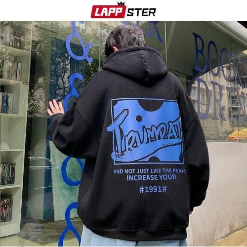 LAPPSTER Men Japanese Streetwear Oversized Hoodie 2021 Mens Harajuku Graphic Hooded Hoodies Male Y2k Korean Fashion Sweatshirts