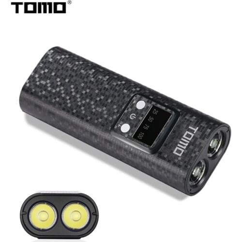 TOMO Q2 18650 battery charger DIY power bank case Portable battery Storage box LCD power display Double USB port with Flashlight