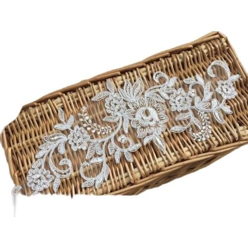 Wedding dress lace Applique Medallions Piece mirror Lace Embroidery Applique Lace motif
