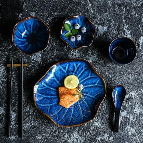 Japanese-style Kiln Turned Into One-person Ceramic Tableware Set Supporting Dishes Spoon Dinner Plate Hotel Restaurant Supplies
