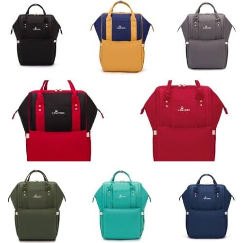 8 Colors Lequeen Diaper Bag Large Capacity Backpack Mommy Outdoor Bag Women Fashion Handbag Multifunction Baby Nursing Backpack