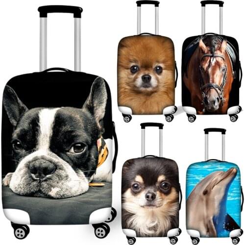 3d Animal Dog Dolphin Cat Horse Print Luggage Covers Waterproof 18-32inch Travel Suitcase Cover Trolley Case Cover