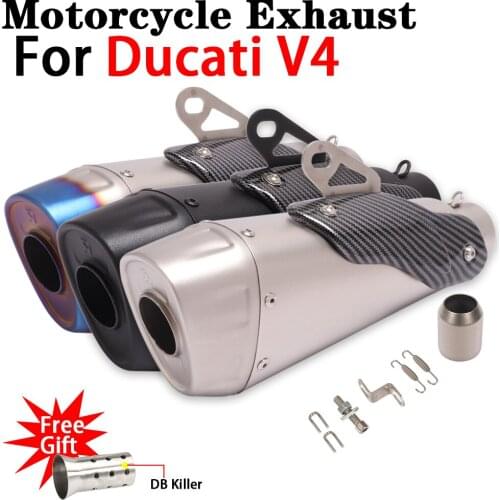 Univresal 51mm Motorcycle Exhaust with Carbon Fiber Heat Shield For Ducati V4 Ninja400 PCX125 nmax155 For Exhaust Motorcycle