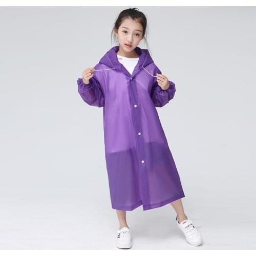 High Quality Fashion EVA Children Raincoat Thickened Waterproof Rain Coat Kids Clear Transparent Tour Waterproof Rainwear Suit