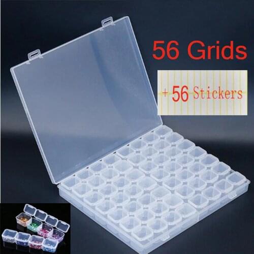 56 Lattices Dismountable Diamond Embroidery Accessories Diamond Painting Boxes Cross Stitch Cases Storage Organizer Home Storage