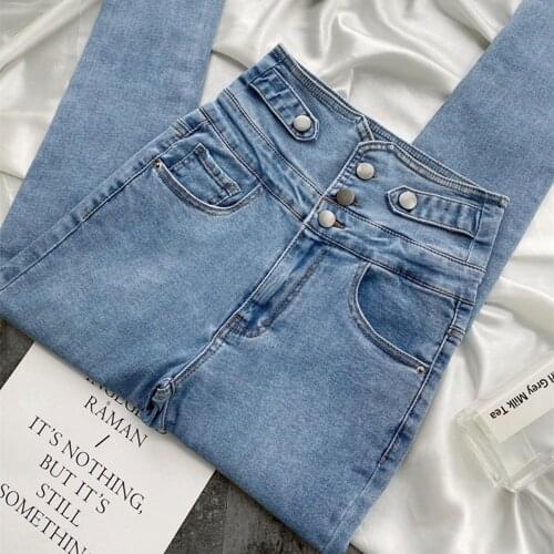 Woman Jeans Pants High Waist Autumn Winter Tight Stretch Pencil Skinny Pants Pantalones Vaqueros
