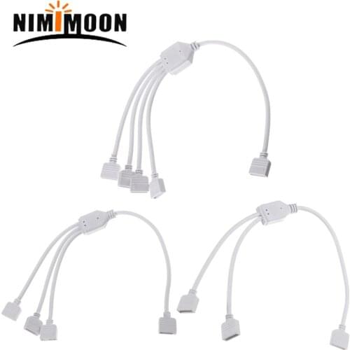 Female Connector 1to2 1to3 1to4 RGB LED Strip Accessory Splitter extension Cable with 4 pins connector For 3528 5050 LED Strip
