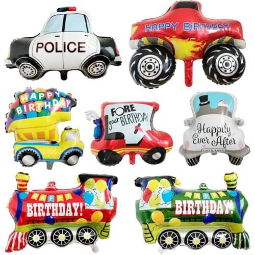 1pc Big balloon toys for children Birthday Party Decorations Kids Car foil balloons Helium Balloon Truck School Bus balloons