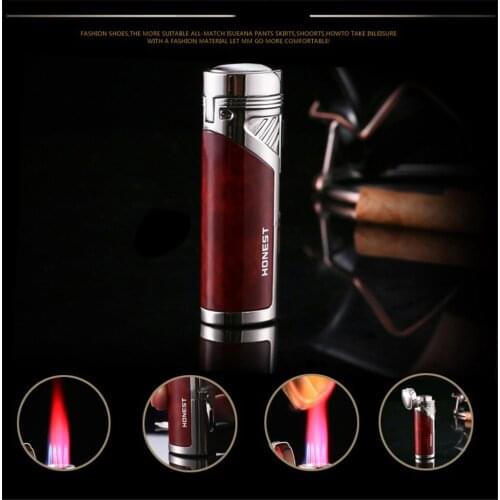 4 Flame Metal Gas Lighter Stronger Straight Butane Cigarette Torch Arc Lighter Honest Fancy Oil Lighter Gadgets For Men Gifts