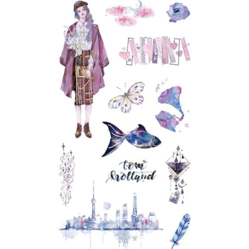 6 Pcs/pack Star Girl Cartoon Decorative Stationery Stickers Scrapbooking DIY Diary Album Stick Label Office School Supplies