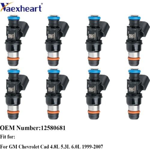 8 PCS Fuel Injector 12580681 17113553 17113698 25317628 8171136980 FJ10062 INJ515 28Lb For GM Chevrolet Cad 4.8L 5.3L 6.0L 99-07